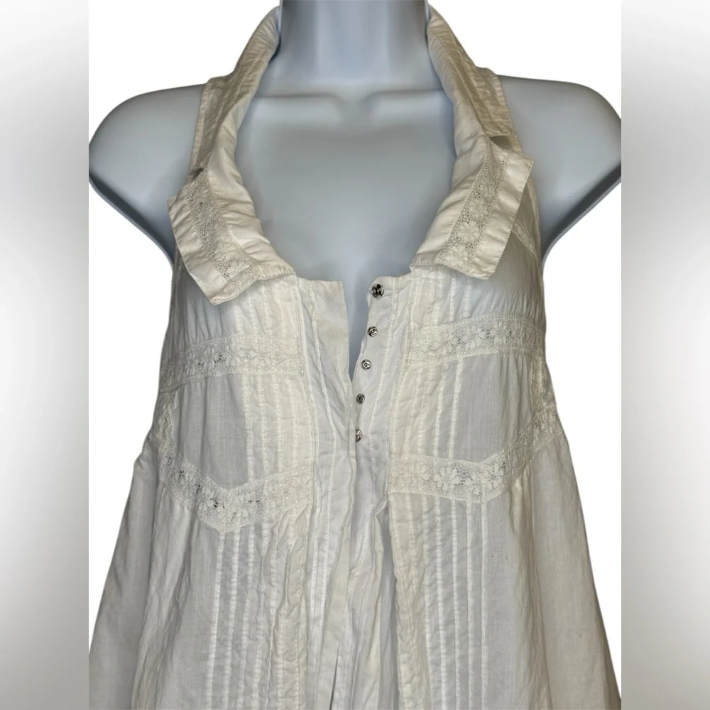All Saints Spitalfields Pintuck Ruffle Halter Top | Rare | Size 6 - Picture 3 of 5